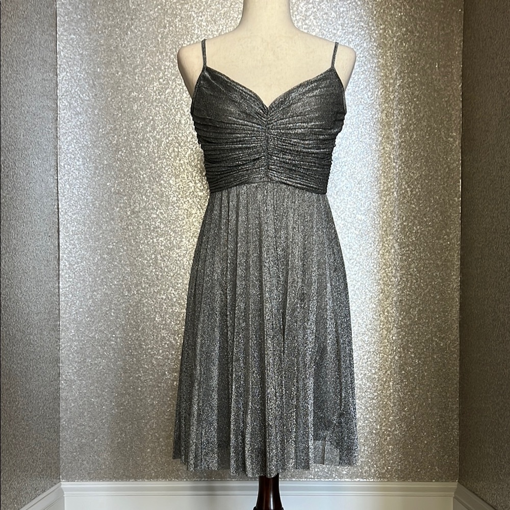 Zara Collection Elegant Silver with straps Evening Dress Size Large